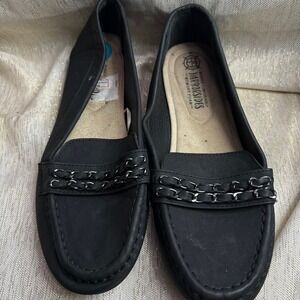 black Harborsides memory foam women's flats size 6